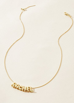 front Personalized Bubble Name Letter Necklace