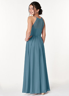 Azazie Ginger Junior Bermuda A-Line Pleated Chiffon Dress image2