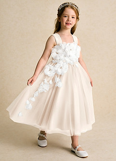 Azazie Dovey Flower Girl Klänningar Klänning Balklänning i Tyll Rosett image6