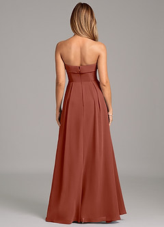 Azazie Lucienne Bridesmaid Dresses Auburn A-Line Strapless Chiffon Convertible Dress image5