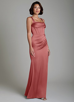 Azazie Amora Bridesmaid Dresses Antique Rose Mermaid Corset Stretch Satin Dress image5