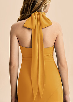 Azazie Velli Junior Butterscotch Mermaid High Neck Chiffon Dress image6