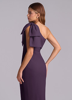 Azazie Yuanna 신부 들러리 드레스 인어 한쪽 어깨 쉬폰 바닥 길이 드레스 image8