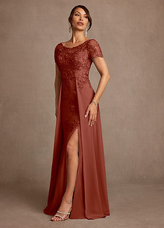 Azazie Alva Mother of the Bride Dresses Auburn A-Line Lace Dress image5