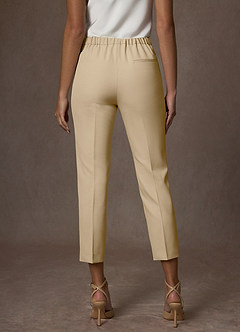 front Kennedy Champagne Pantalon habillé structuré et extensible