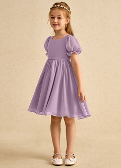 Azazie Jolie Flower Girl Dresses Wisteria A-Line with Sleeves Chiffon Dress image5