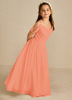 Azazie Chelle Flower Girl Dresses Sunset A-Line Pleated Chiffon Dress image5