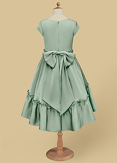 Azazie Lee Final Sale Agave A-Line Bow Stretch Satin Dress image9