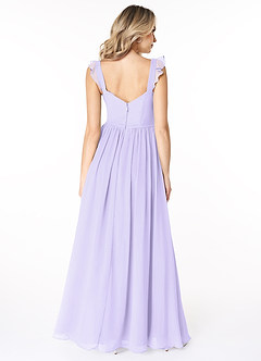 Azazie Stassie Bridesmaid Dresses Lilac A-Line Sweetheart Ruched Chiffon Dress image2