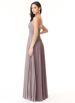 Azazie Vini Bridesmaid Dresses Dusk A-Line V-Neck Pleated Chiffon Dress image4