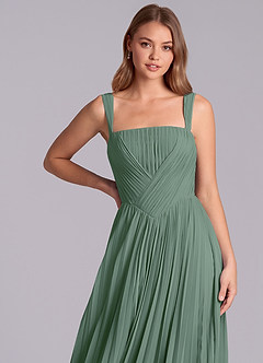 Azazie Mina Jurken voor bruidsmeisjes Jurk van Chiffon met A-Lijn Geplooid Eucalyptus image2