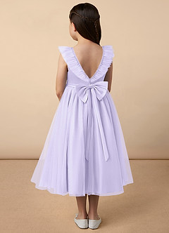 Azazie Dolly Flower Girl Dresses Lilac A-Line Bow Tulle Dress image4