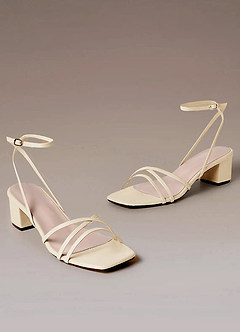 front Cross Strips Block Heel Sandals