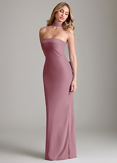 Azazie Lusinda Bridesmaid Dresses Vintage Mauve Mermaid Off the Shoulder Chiffon Convertible Dress image7