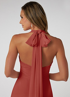 Azazie Fifi Bridesmaid Dresses Terracotta A-Line Strapless Chiffon Convertible Dress image4