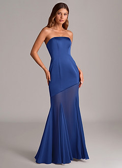 Azazie Uma Final Sale Royal Blue Mermaid Strapless Chiffon Convertible Dress image3