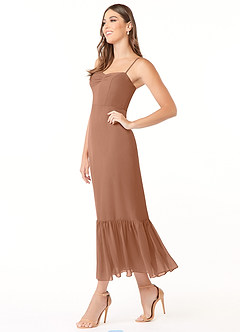 Azazie Justina Bridesmaid Dresses Bronzer A-Line Sweetheart Neckline Chiffon Dress image3