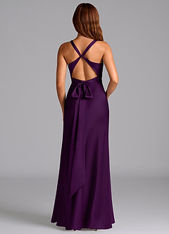 Azazie Hati Brautjungfernkleider Meerjungfrau-Linie Stretch-Satin Kleid Traube image7