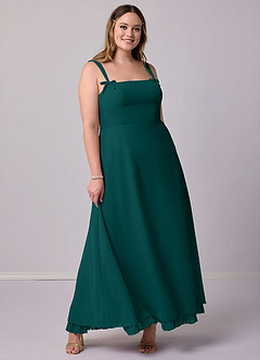Barbie ♥ Azazie Bridesmaid Dresses Peacock A-Line Pleated Chiffon Dress image8