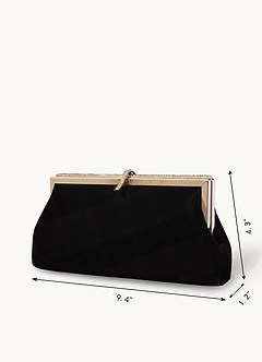 front Elegante, met strass verfraaide fluwelen handtas