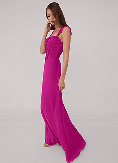 Barbie ♥ Azazie Brudtärnklänningar Klänning av A-Line i Chiffong Sweetheart halsringning Fuchsia image3