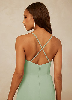 Christian Siriano Bridal for Azazie 1006 Bridesmaid Dresses Dusty Sage Mermaid Ruched Chiffon Dress image7