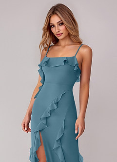 Azazie Malia Bridesmaid Dresses Bermuda Sheath Ruched Chiffon Dress image2