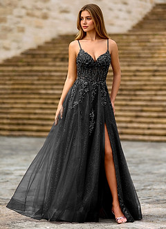 what color flowers for black prom dress Sweetheart Black Mermaid Prom Dress with Slit – FancyVestido main image 1