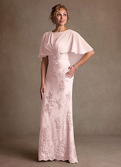 Azazie Amrita Mother of the Bride Dresses Blushing Pink Mermaid Lace Chiffon Dress image1