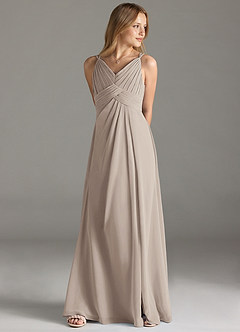 Azazie Maren Allure Junior Frost A-Line Lace Chiffon Dress image3