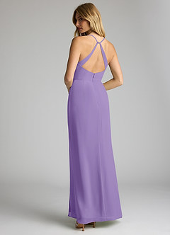 Azazie Becca Bridesmaid Dresses Tahiti Sheath V-Neck Chiffon Dress image6