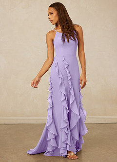 Christian Siriano Bridal for Azazie 1006 Bridesmaid Dresses Lilac Mermaid Ruched Chiffon Dress image4