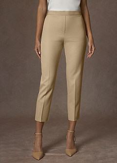 front Kennedy Champagne Structured Stretch Pants Suit