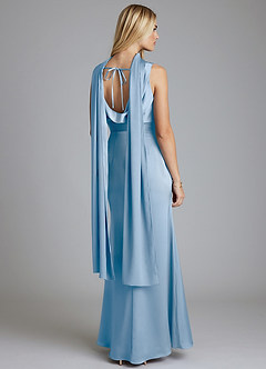 Azazie Tallie Suknie dla druhen Syrena Pofałdowany Satyna elastyczna Do ziemi Sukienka image4