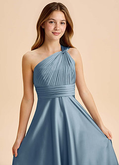 Azazie Charlize Junior Klä av A-Line i Stretch Satin Plisserad image6