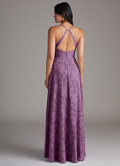 Azazie Davis Bridesmaid Dresses Wisteria A-Line Pleated Floral Burnout Dress image2