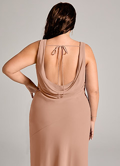 Azazie Rylina Bridesmaid Dresses Champagne Rose Mermaid Pleated Chiffon Dress image12