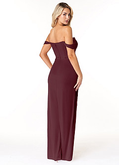 Azazie Tessa Bridesmaid Dresses Cabernet Sheath Sweetheart Off-The-Shoulder Mesh Convertible Dress image5