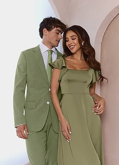 front James Pistachio Structured Stretch Dress Pants