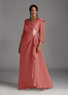 Azazie Jaycee Abiti per la Madre della Sposa Abito A-Line in Chiffon Rosa Antica image7