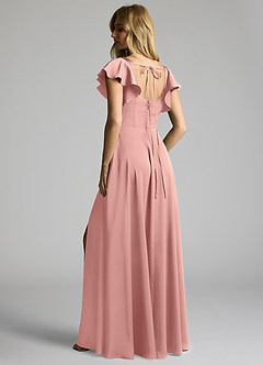 Azazie Bondi Bridesmaid Dresses Rosette A-Line Bow Stretch Satin Dress image3