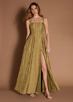 Sahara Honey Lace Up Maxi Dress Ready to Ship | Azazie UK