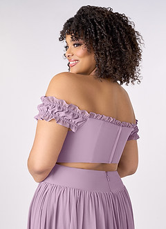 Barbie ♥ Azazie Bridesmaid Dresses Wisteria A-Line Off the Shoulder Chiffon Convertible Dress image12