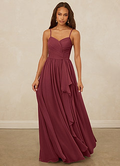 Christian Siriano Bridal for Azazie 1004 Vente Finale Robe Trapèze en Mousseline de soie Rayé Black image5