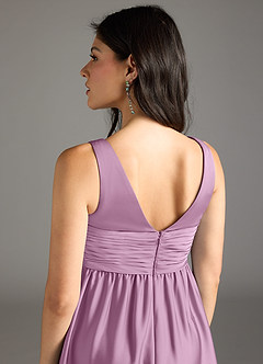 Azazie Yetta Brautjungfernkleider für Schwangere A-Linie Plissee Stretch-Satin Bodenlänge Kleid image5