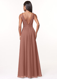 Azazie Maren Bridesmaid Dresses Cedar Rose A-Line Pleated Chiffon Dress image2