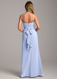 Azazie Tahlia Vestidos de madrinha de casamento Vestir Gelo de Chiffon de Linha A com com cinto image6