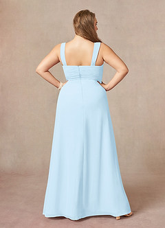 Azazie Weisz Mother of the Bride Dresses Sky Blue A-Line Square Neckline Pleated Chiffon Dress image12