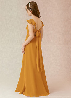 Azazie Everett A-Line Chiffon Floor-Length Junior Bridesmaid Dress image4