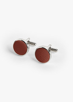 front Rounded Stretch Satin Cufflinks